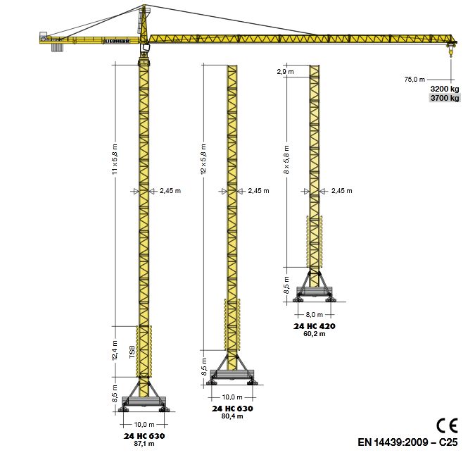 420 EC-H 16 High-Top - Grue à tour Liebherr - Hauteur sous crochet 87,10 m - Capacité max. 16 000 kg_1