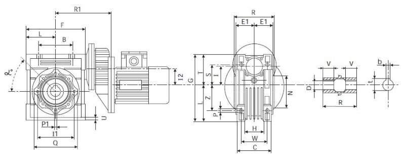 Motoréducteur précouple CHMPC 63 - roue et vis CHM - triphasé_1