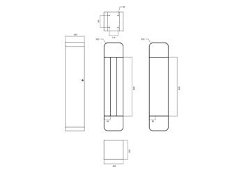 Plaza S Grey - Poubelle publique 75L - The Italian Lab - Dimensions 260×260, H 1200mm_1