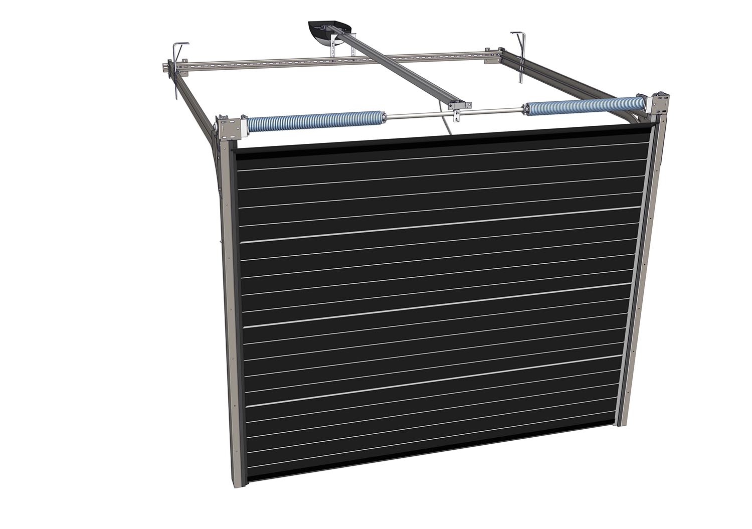 Porte de garage sectionnelle isoline 44mm / motorisée / ouverture plafond / en panneau sandwich / isolation themrique / étanche à l'air_1