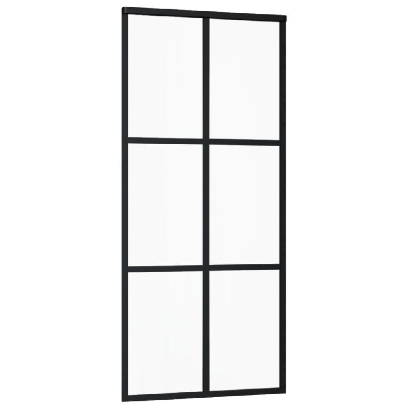 Vidaxl porte coulissante et quincaillerie verre et aluminium 90x205 cm 3081946_1