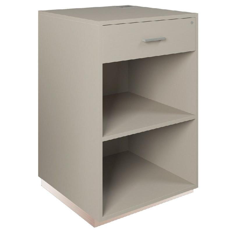Comptoir Vertigo T01 avec tiroir MDF naturel et taupe 60x60x93cm_1