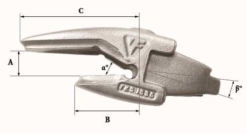 Dents de godet Fastkey FK5 1535 0° - 8kg - Épaisseur lame 35mm_1