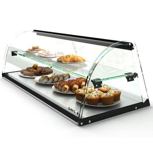 Vitrine neutre à poser - 2 niveaux - 840 mm - Verre trempé - E24 | Sayl Barcelona - Sans lumière LED_1