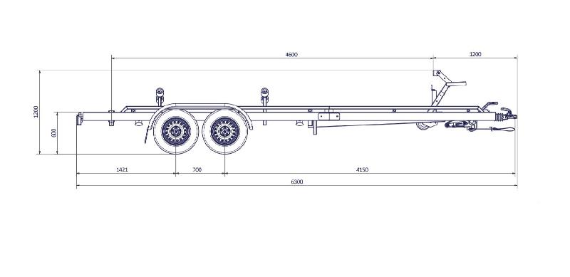 6m30-2m20 2x1350kg - 2700 kg - VLEMMIX - Remorque Porte-Bateau_1