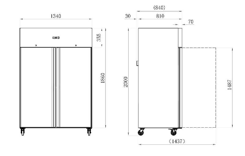 Armoire réfrigérée positive 1200L 2 portes INOX AFI Collin-Lucy_1