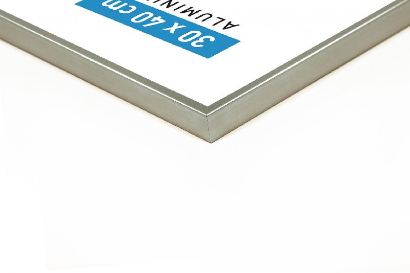 Cadre nickel - aluminium design - 10 x 15 cm - couleur gris - verre minéral 2 mm_1
