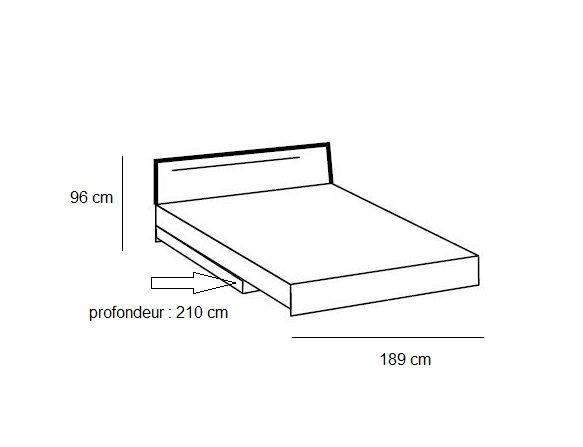 Lit design DELSON 180 x 200 cm - Chêne vieilli graphite avec tiroirs de rangement_1