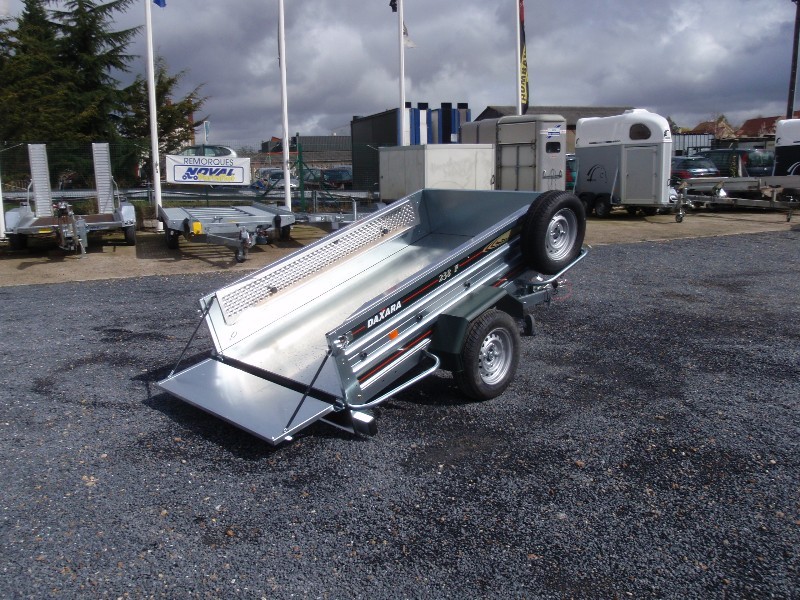Remorque avec frein à ridelles galvanisées et doublées pour le transports, du bricolage, vacances - daxara 238 f_1