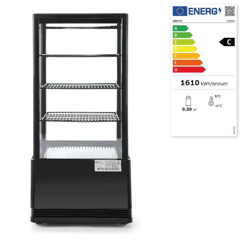 Vitrine de table réfrigérée positive 3 étagères 78L ARKTIC HENDI - Noir_1