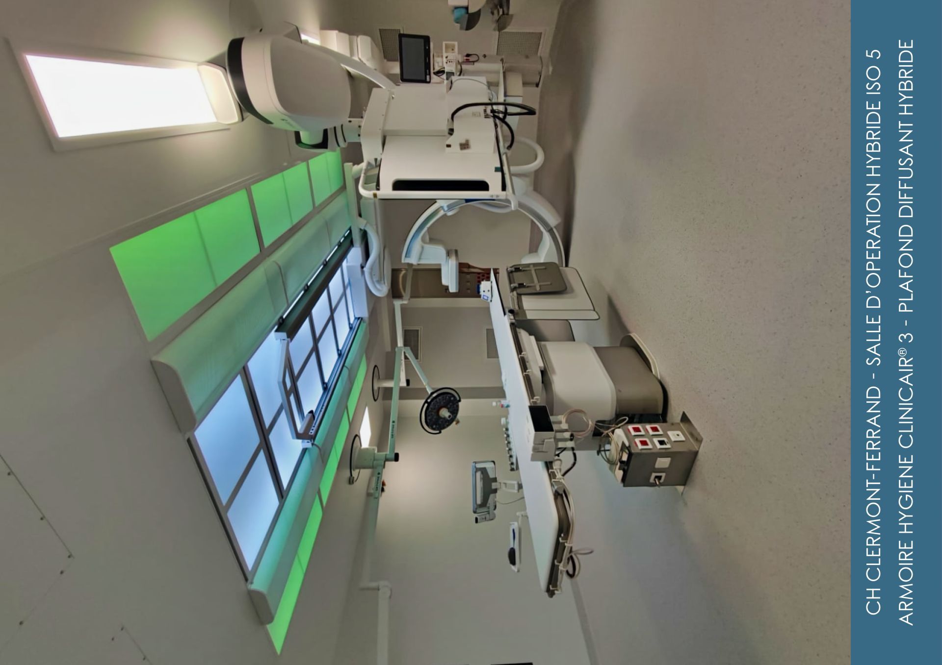 Plafond hybride à flux unidirectionnel pour salle d'opération - conforme à la norme NFS 90-351 - éclairage LED 1000 Lux - ATA Medical_1