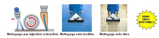 Extracteur professionnel pour sols, tapis, moquettes et carrelages - Sharon Brush avec brosse rotative_1