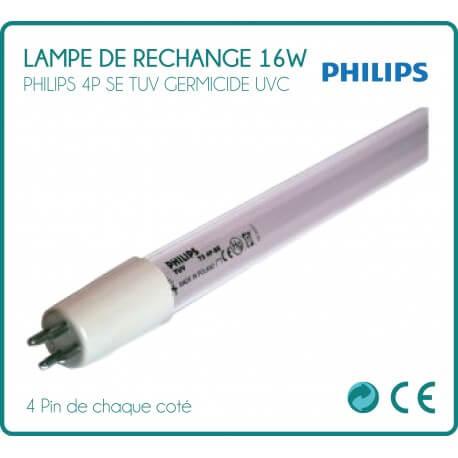 Ampoule de rechange Philips 16W - 4 pins carré - pour stérilisateur UV - Durée de vie 9000 heures_1