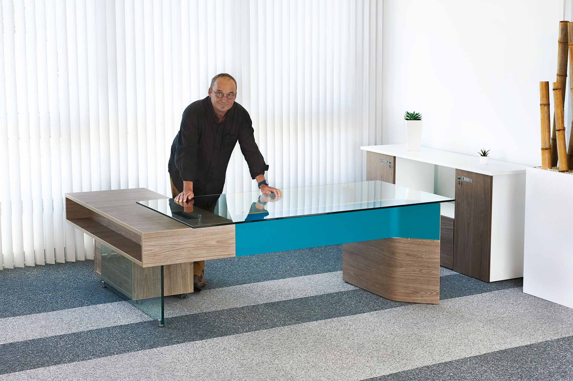 Bureau droit design - DUO - Plateau en verre trempé ou mélaminé - Fabrication française - Garantie 10 ans_2