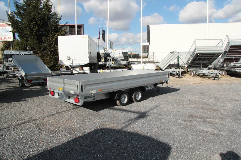 Remorque plateau Humbaur HN 204118 / HN 254118 - 2 essieux, ridelles alu, roues surbaissées, PTAC jusqu'à 2500 kg_1