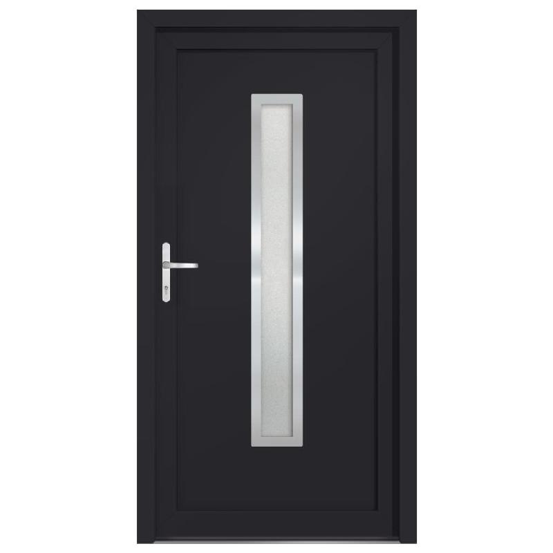 Vidaxl porte d'entrée anthracite 98x190 cm pvc 3187898_1