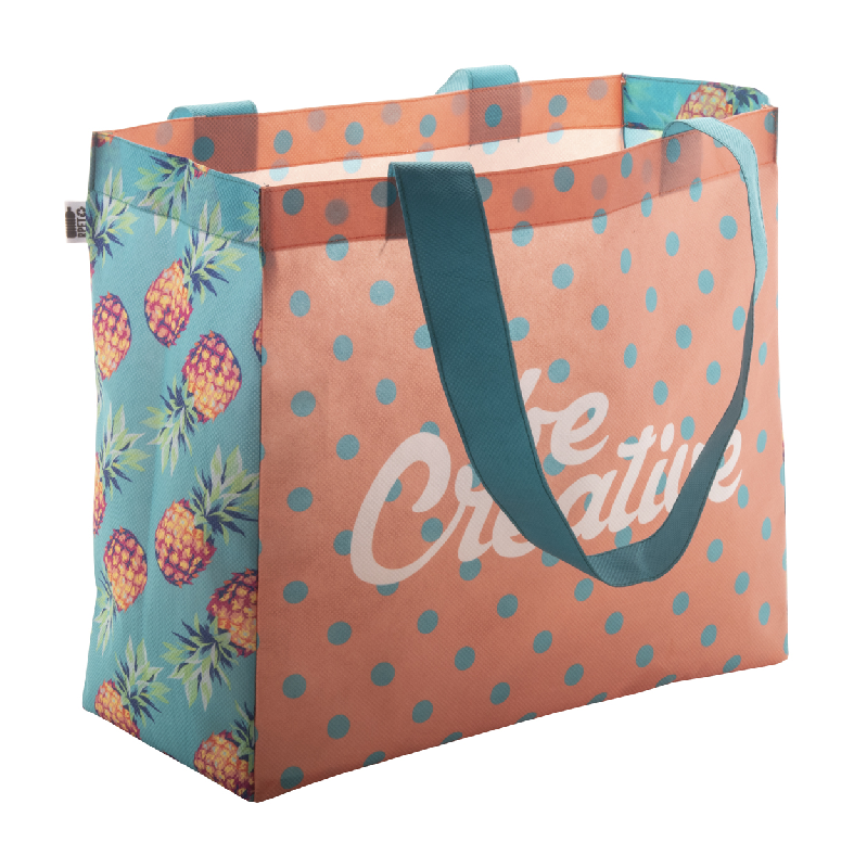 Sac shopping en RPET non tissé - personnalisable avec poignées prédécoupées - impression sublimation_1
