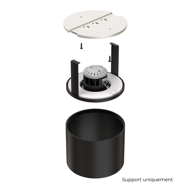 DECOCIEL Support installation saillie plafond béton - Coloris Noir mat pour CANIS / DRACO / TWO - D002MB - SOLUM_1