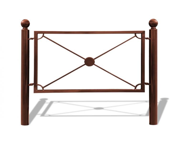 Barrière de protection urbaine en acier avec cadre 30x30 mm et croisillon 12 mm