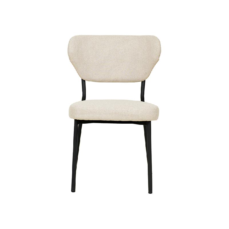 Duko - Chaise empilable en tissu beige_1