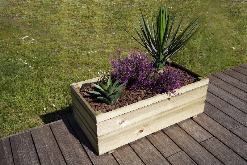 Bac Oslo 80 x 40 x H. 28 cm - Pin classe 3 FSC® - Design original et robuste_1