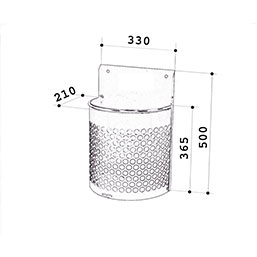 Corbeille demi-ronde en tôle perforée - NOVA - 30L - Norme NFS 54-201 - Modèle mural ou sur pied_1