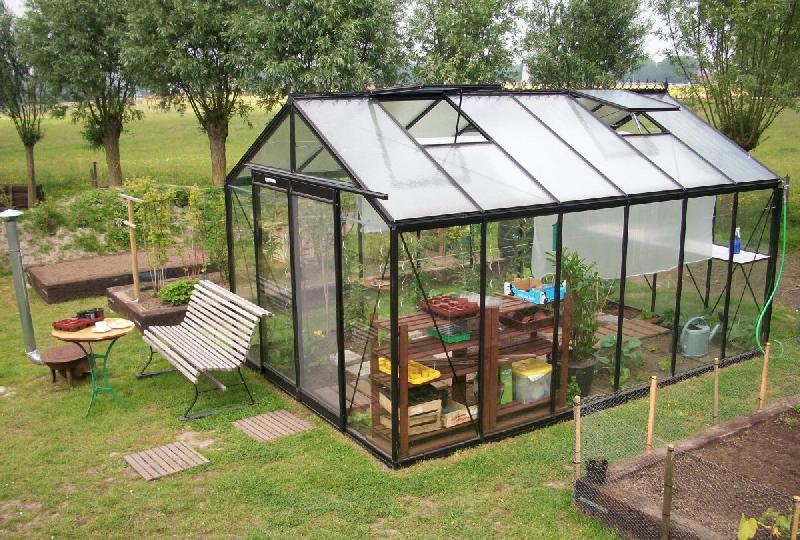 R306h Retro (noir) - Serres de jardin à parois droites en aluminium avec verre sécurit 4 mm_1