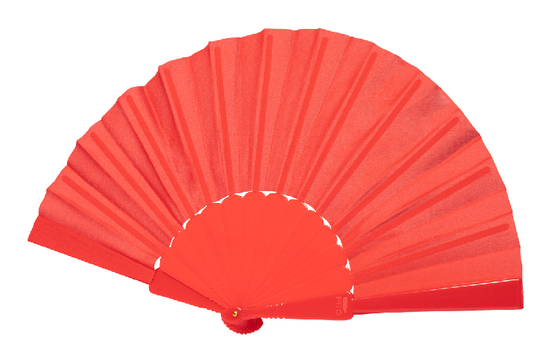 Éventail en polyester RPET avec nervures en PP - Couleur rouge - Poids 47g_1