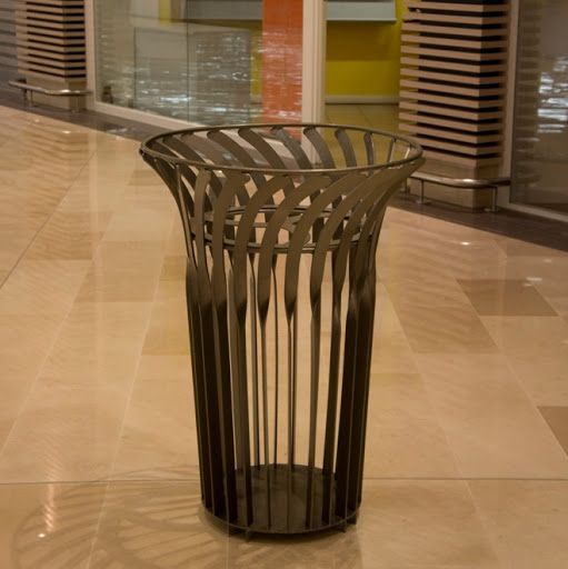 Poubelle publique 106nouveau - Fima - corbeille individuelle ou à trois bacs avec plateaux métalliques peints_1