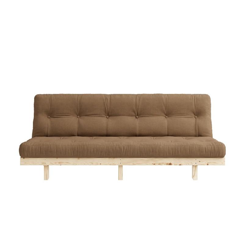 Banquette convertible futon LEAN en pin massif - coloris mocca - couchage 130 x 190 cm - Karup_1