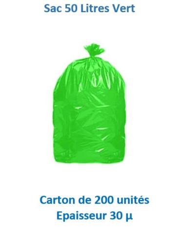 Carton de 200 sacs poubelle 50 L - PE Bleu - Épaisseur 30 microns - Rouleau de 25 unités_1
