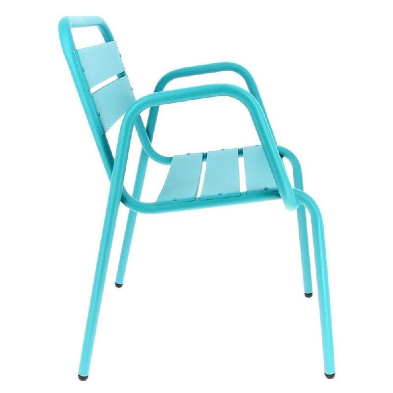 Fauteuil d'extérieur empilable Avignon en aluminium finition bleu agata par 4_1