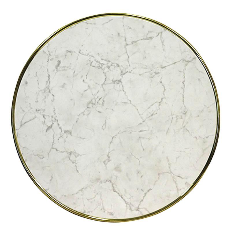 Plateau cerclage laiton Topalit Ø blanc marbré - BLANC_1