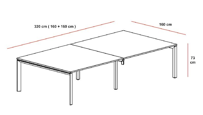 Table de réunion rectangulaire Star - Mobel Linea - Oui, Anthracite, Blanc_1