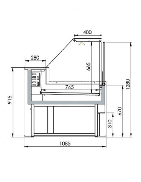 Vitrine - Viande, Traiteur, Produits laitiers/Fromage, Froid ventilé, LED - VIVA 2000-S-SR_1