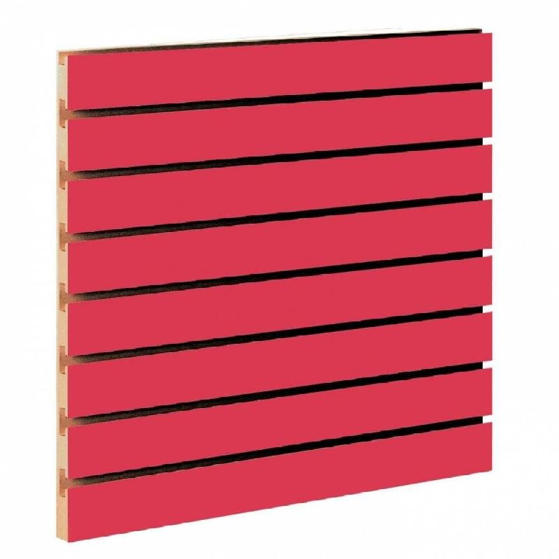 Panneau rainuré R15 rouge 120x120x1.8cm - MDF - Compatible avec accessoires Retif_1