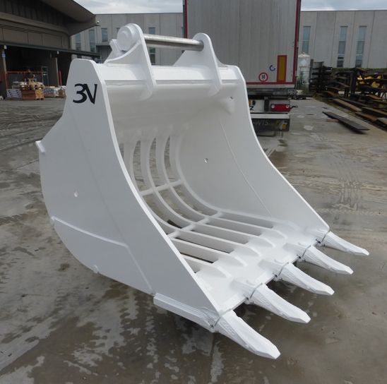 Godet squelettes et claire-voie WGS055-100 - Trevibenne - 1000 mm - Lame Hardox 400 avec dents à pénétration_1