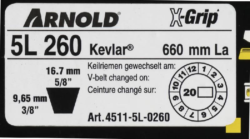 Courroie trapézoïdale X-Grip V - type 5L260_1