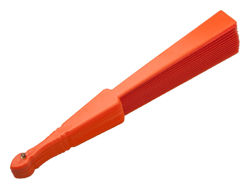 Éventail - textile et plastique - couleur orange - poids 47 gr_1