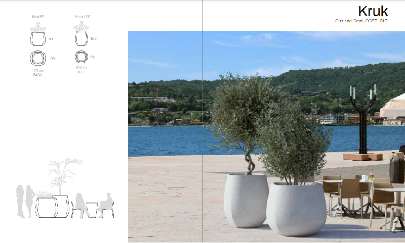 Jardinière en béton Kruk - Jardinière remarquable pour espaces publics et jardins_1