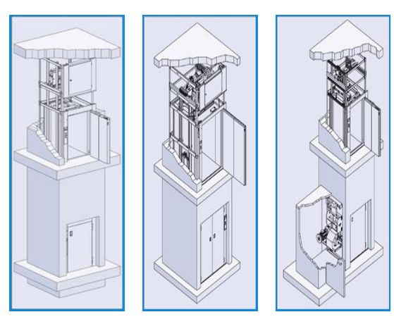 Monte-charge autoportant avec pylône en acier galvanisé