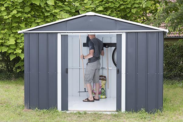 1010AEYZ - Abri de jardin métal Yardmaster - 9,03 m² - galvanisé, portes coulissantes, montage facile_1