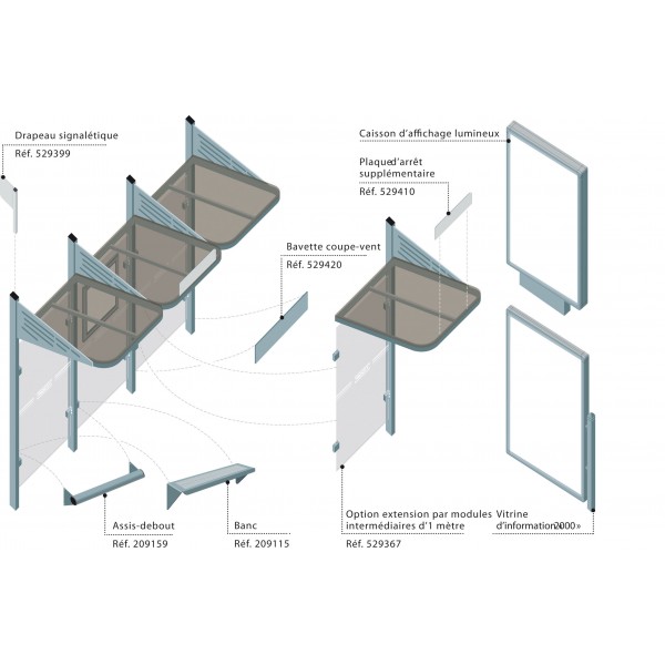 Abri bus conviviale / 100 cm_1