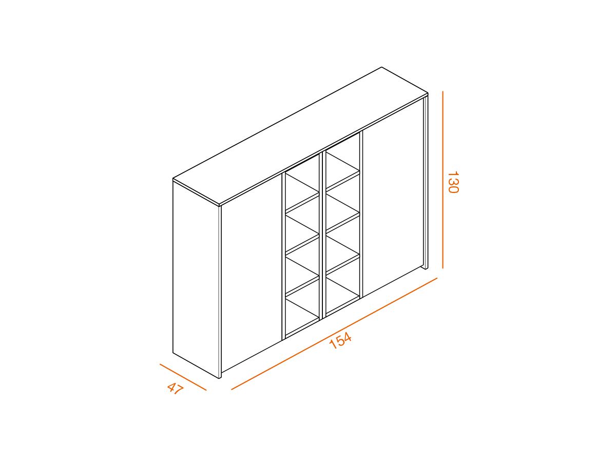 Armoire mi-haute push open ostara o2 l154xh130 cm_1