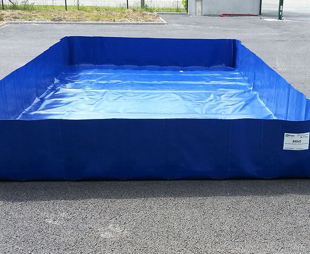 Bac de rétention souple pliable - 17280 L - stockage permanent ou occasionnel - polyester enduit PVC - norme ICPE_1