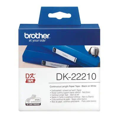 Brother DK-22210 ruban d'étiquette Noir sur blanc_1
