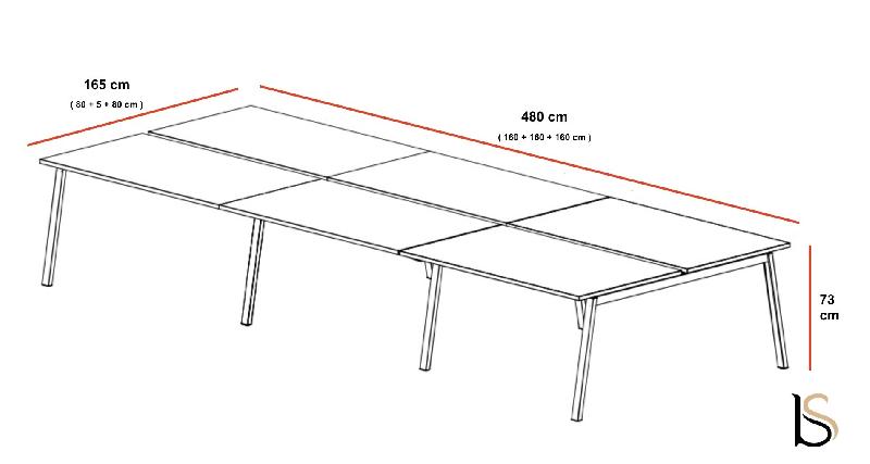 Bureau bench Born Wood - Mobel Linea - Anthracite, 480_1