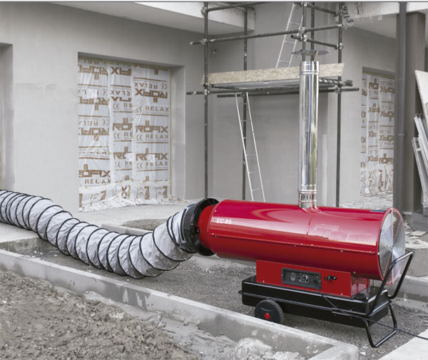 Chauffage diesel portable avec cheminée - Puissance de 34 à 90 kW pour locaux industriels fermés - AN_1