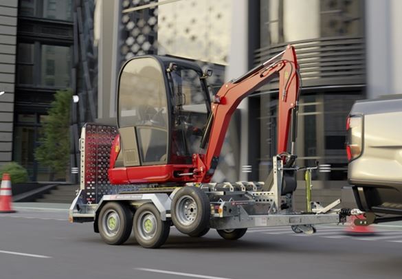 Remorque porte-engin  double essieu pour mini-pelles, nacelles élévatrices - 2 roues - DIGGER PLANT - 543-2813-27-2-13_1