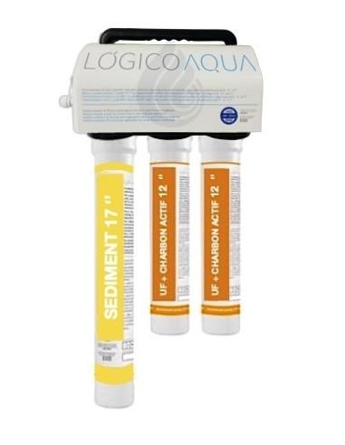 Triple filtre sous évier PRO-Logico Aqua Premium UF 12 - avec compteur et réducteur_1